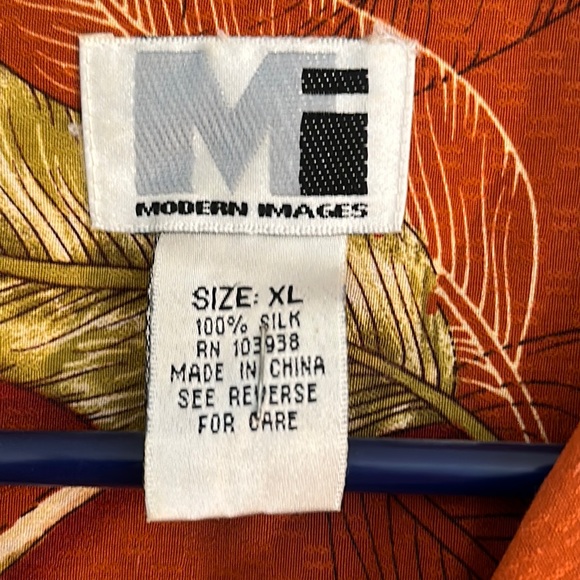 EUC orange with flowers Modern Images Hawaiian shirt size XL - Picture 3 of 5